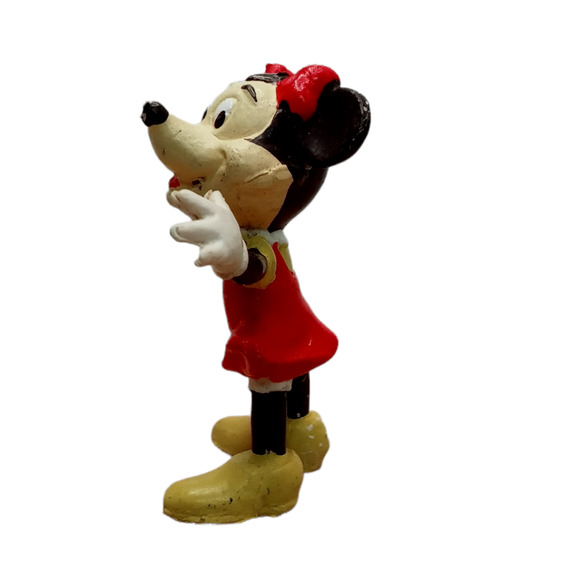 Disney Minnie Mouse PVC Figurine Red Yellow Dress Vintage Toy Figure Hong Kong - Picture 3 of 9
